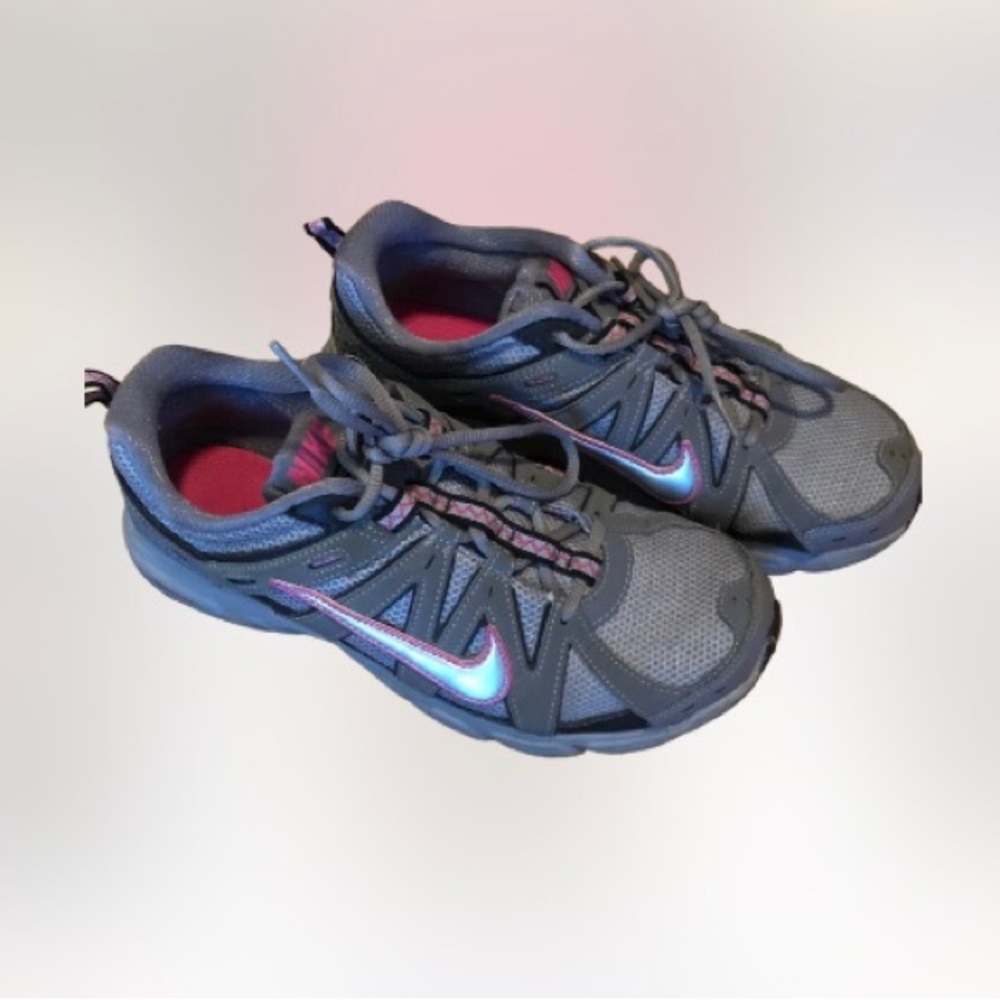 Nike running shoes, gently worn, black grey pink and silver, Size 9
